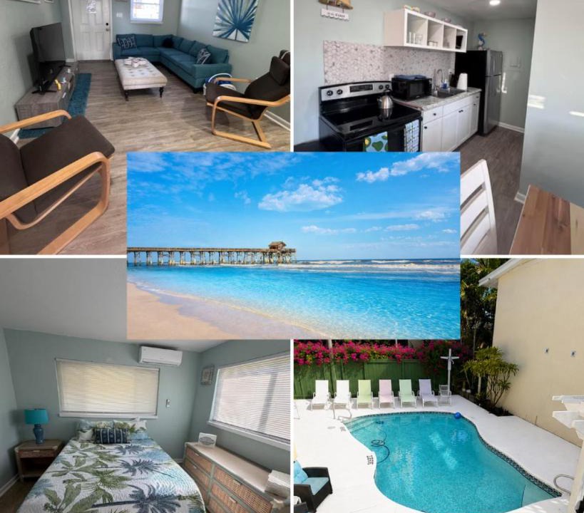 Parsuns To Cocoa Beach House | 2BR 2 BATH Cottage Steps to Beach & Downtown w pool