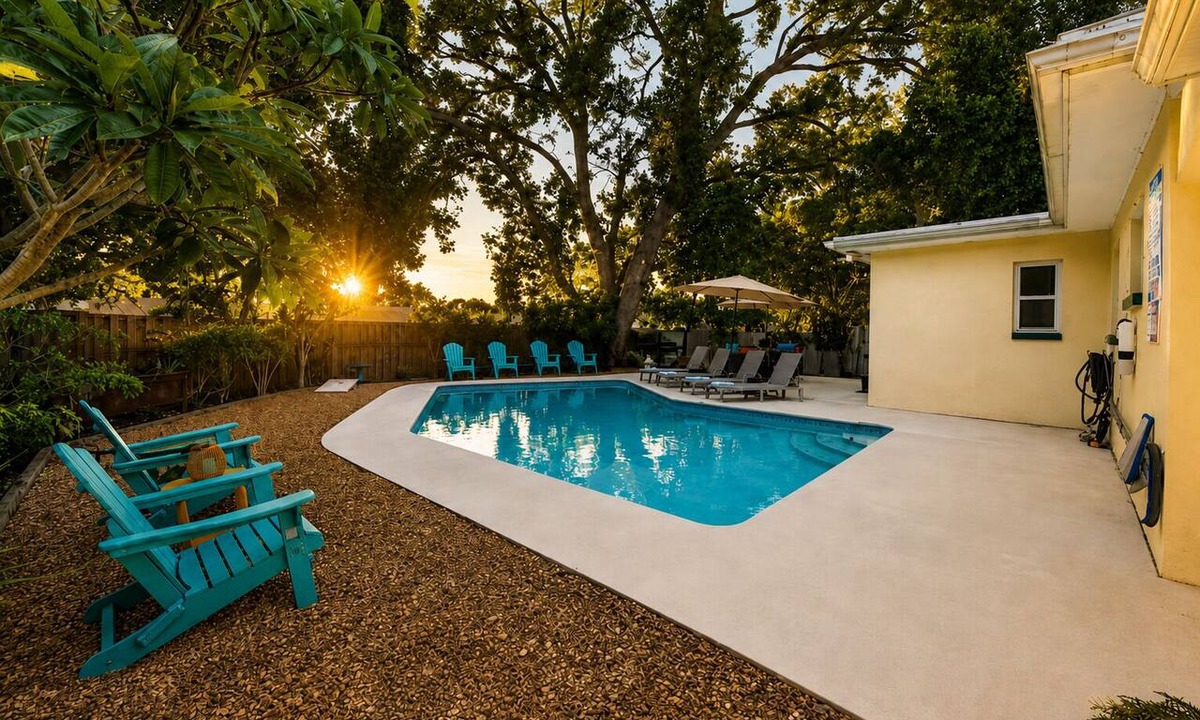 Anona House | 3BR Private Pool Home Near Indian Rocks Beach & Clearwater Pets + Fenced Yard