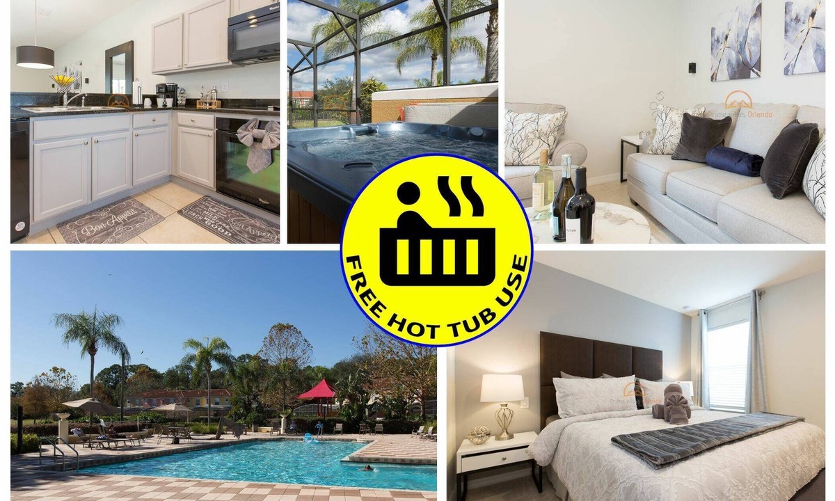 West Kissimmee House | Amazing and Modern3BR Townhouse with New Hot Tub Town Home with Resort Amenities