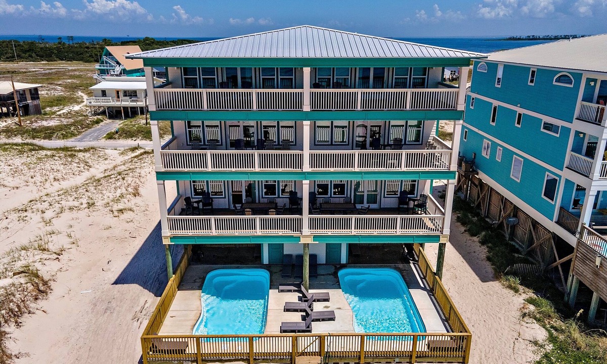 Fort Morgan House | BreezyShores Huge 14 bedroom Brand New Gulf Front Retreat with 2 heated pools by Prickett Properties