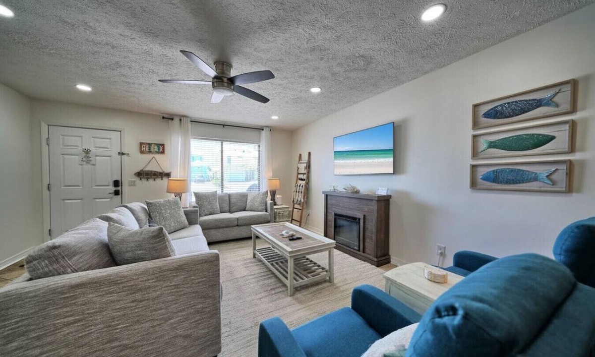 Riviera Beach Villa | Coastal 2BR/1BA Retreat w/Water Views & Fenced Patio in Panama City Beach
