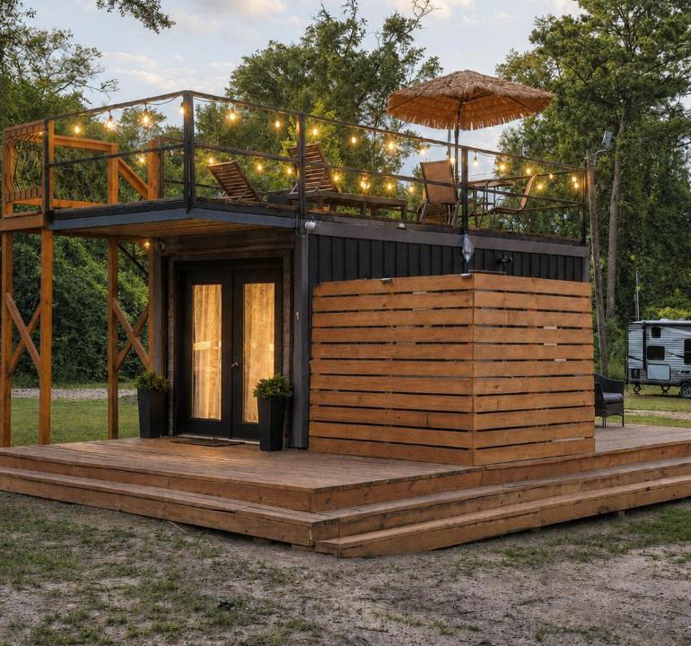 Fluker House | Cozy Rooftop Container with Hot Tub - 15 min from Franklinton & 19 mins to the Bogue Chitto State Park