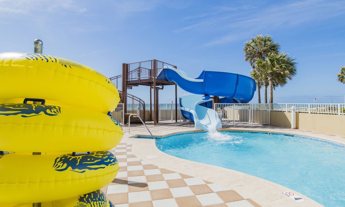 Orange Beach Condo | Direct BEACHFRONT Lazy River Waterslide Hot Tubs-Walk to restaurant's and Bar's