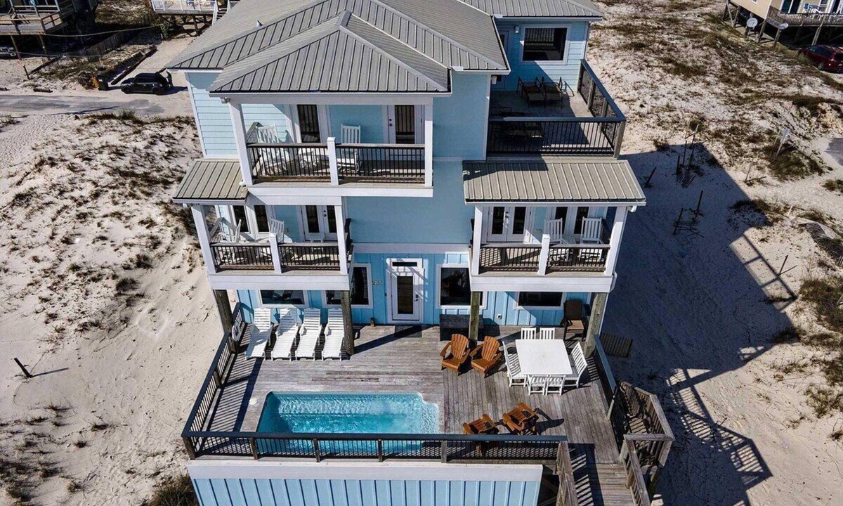 Fort Morgan House | Happy Our is a Fabulous Gulf Front Home with 9 bedrooms and a Private Pool by Prickett Properties
