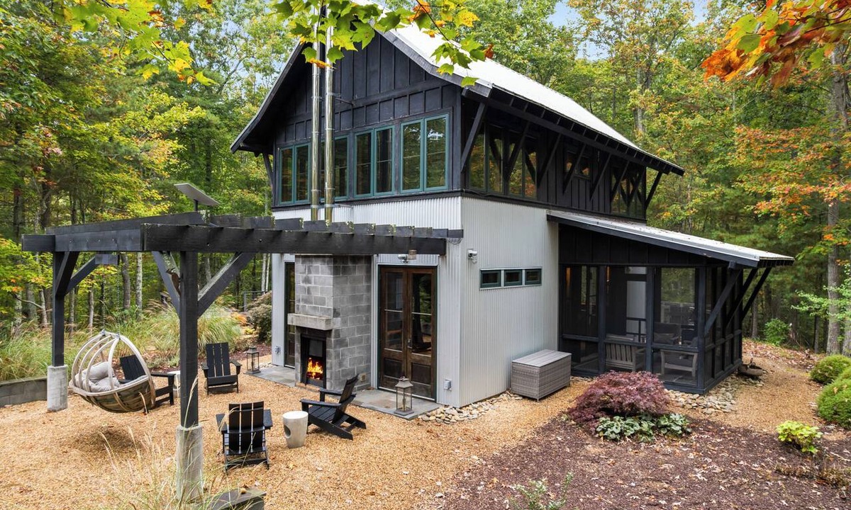 Providence Cabin | Modern cabin - private mountaintop location, hot tub, outdoor shower, fireplace