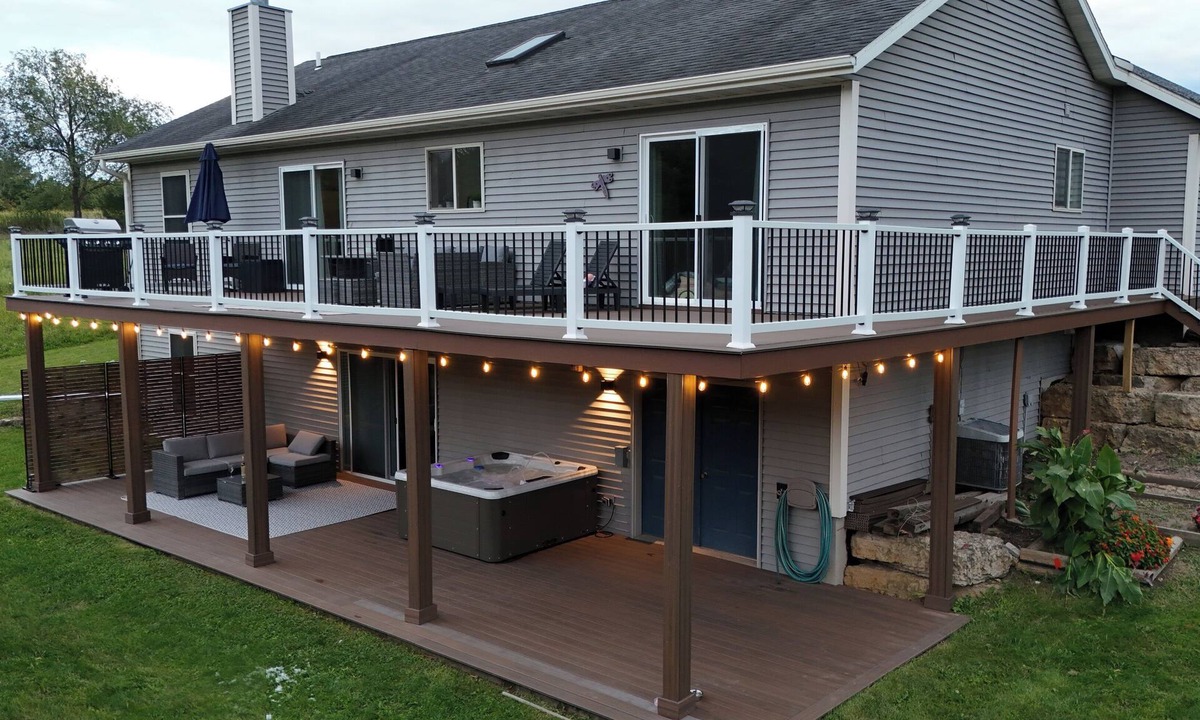 Apple River House | Modern Lake Retreat with Hot Tub, Game Room & Two-Tier Deck