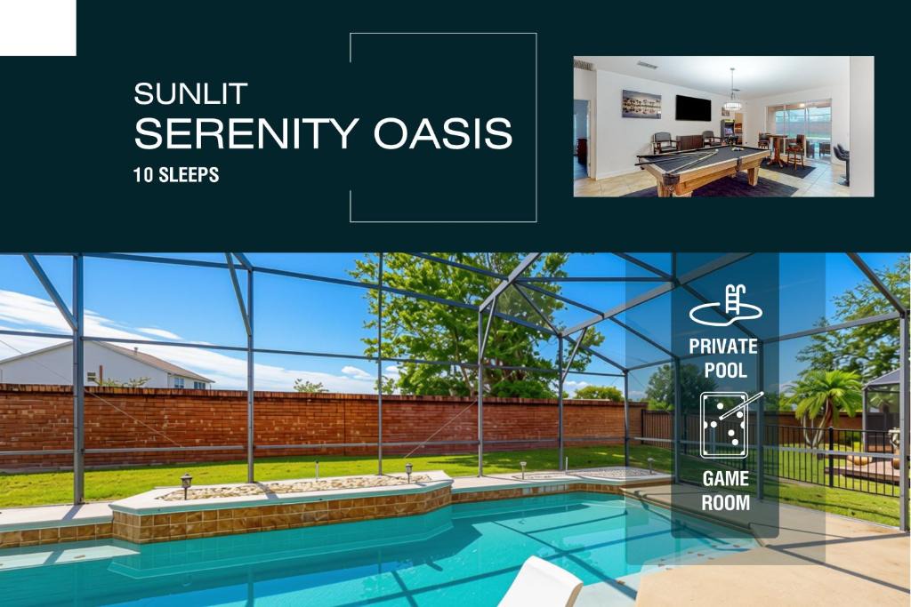 Crescent Lakes House | Sunlit Serenity Oasis | House in Kissimmee with private pool, pool table, tennis