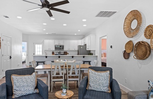 Surf Side Shores House | One Level + 2 King Masters + Walk to Private Beach