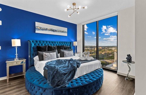 Peachtree Center Apartment | 25th Floor Midnight Oasis | Skyline Views, Balcony, Near Mercedes-Benz Stadium