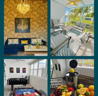 Miramar House | 4bdrm Waterfront salt water Pool home with Outdoor theater Game Rm Make up vanities in every room Perfect for Game days and concerts trips to Miami Hard rock stadium and hotel 15 mins away