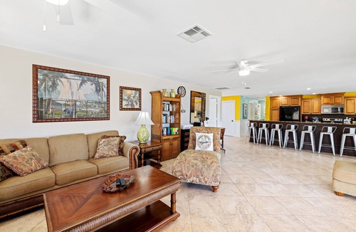 Yacht Club House | 5 Bedroom/4 Bath Saltwater Pool Home with Kayaks and Boat! Fishing off the dock!