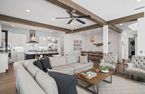 Santa Rosa Beach House | 6 Bikes & New 6-Seater Golf Cart, Blue Heron Haven Private Heated Pool!