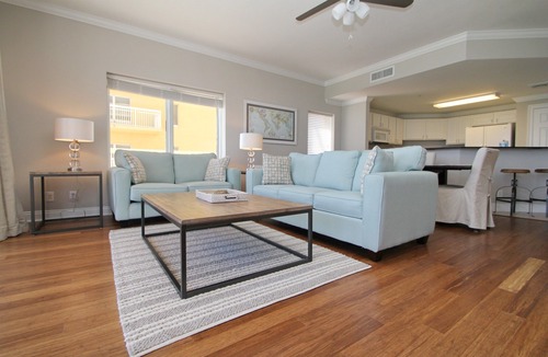 Panama City Beach Condo | 8th Floor! GORGEOUS CONDO! Wrap balcony with loungers. Master with Beach View