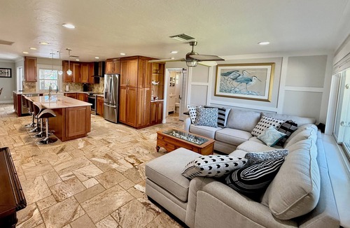 Fort Myers House | Amazing Lounge space at the water! Southern Exposure, Heated Pool & Kayaks!