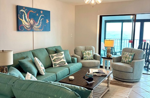 Gulf Shores Condo | Beach Front, Balcony access from den and master, Spacious living, fully equipped