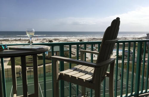 Fort Morgan Condo | BEACH FRONT Ft Morgan, 2BR, 2BA, huge balcony! CHAIRS UMBRELLA included, laundry