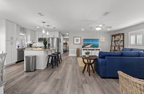 Riviera Beach House | Blue Tide Hideaway ~ Pet-Friendly Home with Golf Cart & Hot Tub