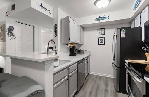 Indian Bayou Condo | Bright, coastal-chic 2BR/2BA retreat mins from the beach! Features a fully stocked kitchen, plush queen bed, cozy second bedroom, and 2 full baths. Enjoy access to the community pool and fitness center. Near Destin Harbor, shopping, and dining!