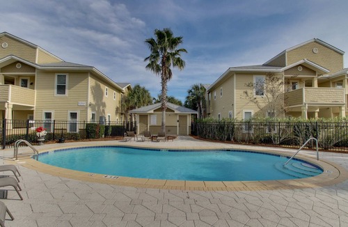 Dune Allen Beach Condo | Cute, roomy condo with fast WiFi, AC, balcony, pool, & heated toilet seats