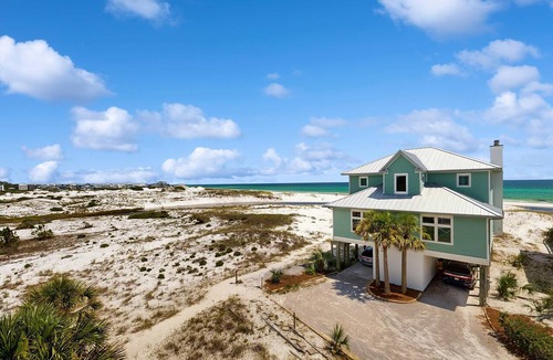 Gulf Trace Condo | Gulf-front duplex with amazing views & screened deck - right on the beach