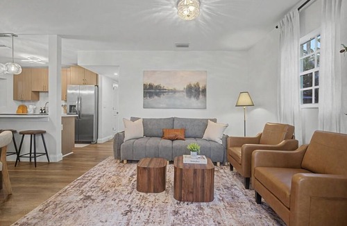 Town N County Park House | Mid-Century Tampa Retreat with Private Pool & Screened Lanai