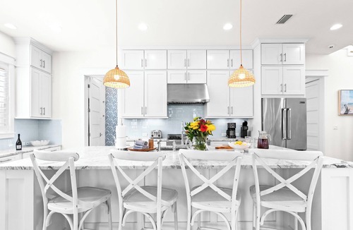 WaterSound West Beach House | NEW Private Pool, LSV, Bikes, and Carriage House 4 Min to Beach