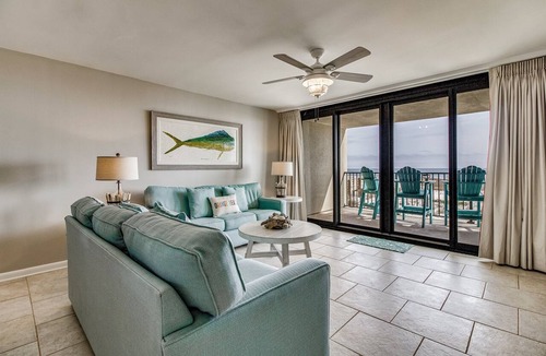 Orange Beach East Condo | Orange Beach Gulf-Front 2BR Sleeps 6 Wet Bar 55" TV Pools Boat Sl