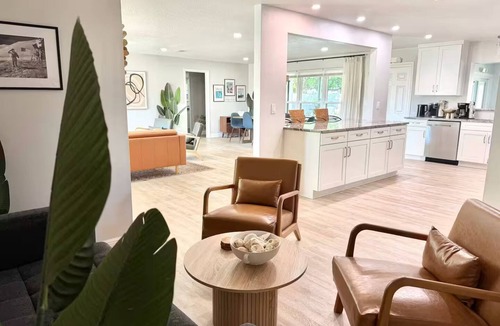 Indian Harbour Beach House | Palm Villa - 4 Bed, 2.5 Bath, Heated Pool, Hot Tub, Blocks to Beach, Sleeps 10+