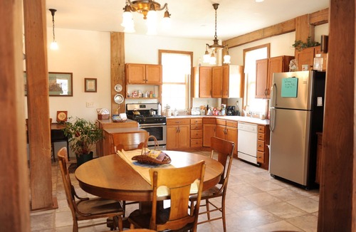 Shell Rock House | River View. Rent Historic Mill's 2nd Floor. Rustic Timber-frame Construction