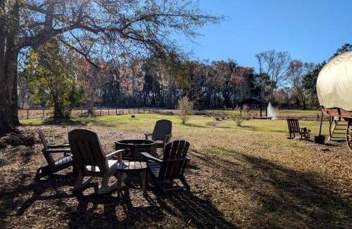 Putnam Hall House | Soulful Glamping Experience with Highland Cows, Private Wagon & Nature in Melrose, Florida