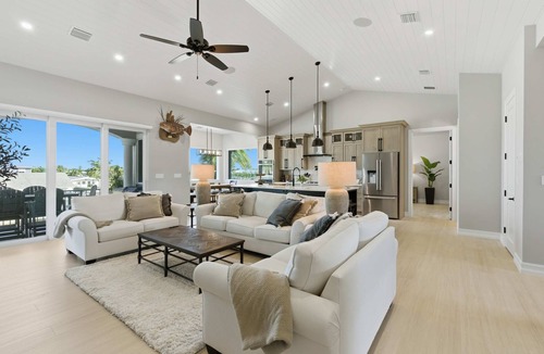 Key Colony Beach House | Southern Palms -Luxury 5 Bd/6 Bath waterfront home on wide canal in Key Colony Beach, private pool and hot tub, 32' Dockage, Minutes to Atlantic Ocean, Easy Access.Newer Construction. Ice Maker, All Bedrooms with Ensuite Bathrooms, Stunning water views