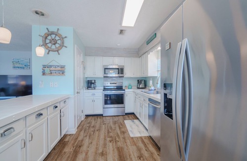Holiday Beach House | Sunset Lagoon | 3BR Beach Home, Large Deck, Fenced Yard, Walk to Sand & Shops