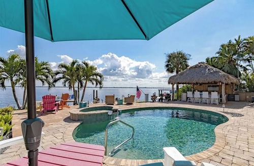 Caloosahatchee House | The Boat House · Riverfront · Heated Pool & Spa · Tiki Bar · Sleeps 10