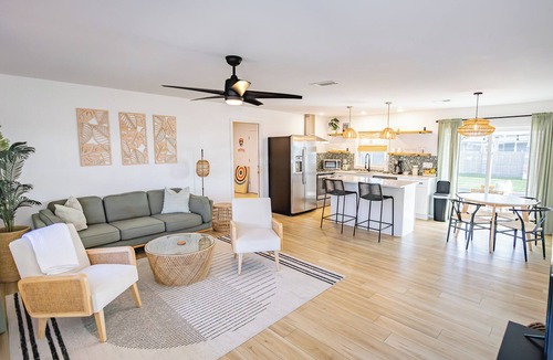 Indian River Estates House | Tropical Retreat Near Beach — Game Room, Putting Green & Fire Pit, Sleeps 6