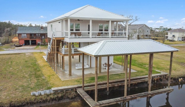 3-bedroom in charming Bay St. Louis with Boathouse and Dock.
