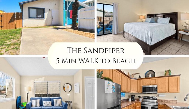 5 Min Walk to Sand - King Bed - Private Yard