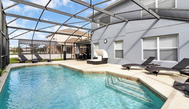 5BR Family Villa | South-Facing Pool, Game Room, Near Disney