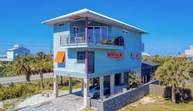 Architectural Beach Retreat with Private Pool, Hot tub & Ocean Views