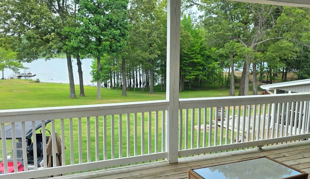 Beautiful view from deck, Private Dock, Firepit, in Benton