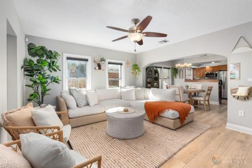 Dog Friendly Home with Fenced Yard, Office, STEPS to Canal St & Advent Health!