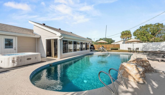 Furnished Retreat! Heated Pool, Spa, Game Room, and 4 King Beds!