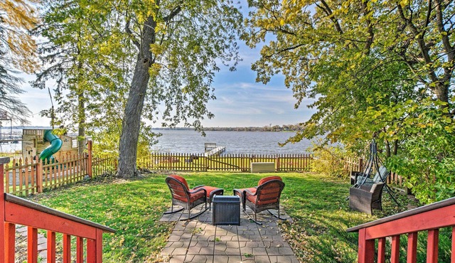 Lakefront Home w/Game Room, Theater & Dock! in Fox Lake