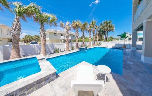 Luxury Ocean View Home with Pool & Spa steps to the beach fenced yard in Palm Coast