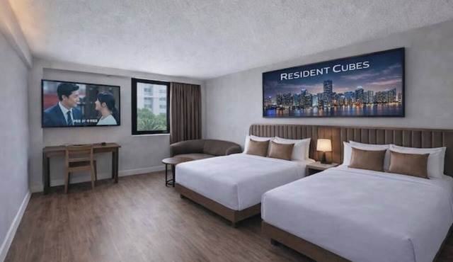 Miami Airport Hotel Poolside Room with Two Double Beds