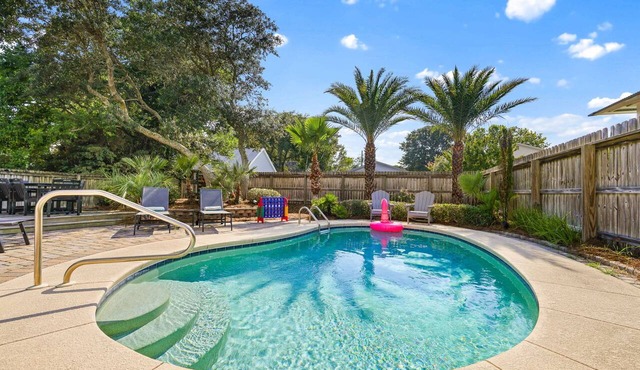 New! Private Pool - Block to Beach - Golf Cart - Fully Updated - Pet Friendly