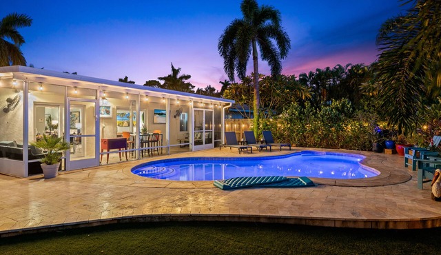 Peaceful Tropical Escape with Heated Pool Near Fort Lauderdale Beach!
