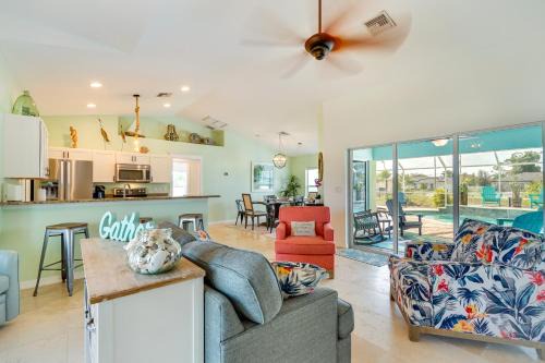 Pool w/Waterfall: Colorful Cape Coral Gem!