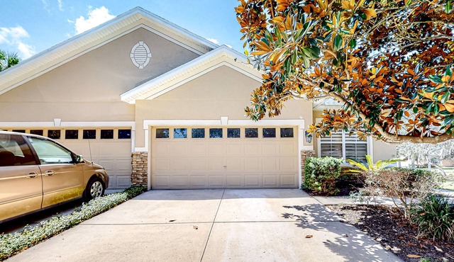 Single-story home with screened patio, grill, AC, & W/D - great location