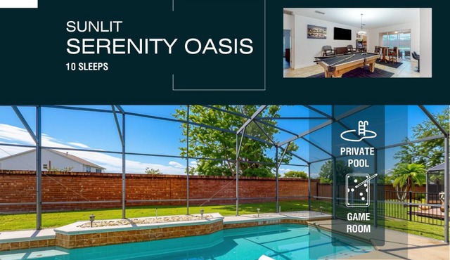 Sunlit Serenity Oasis | House in Kissimmee with private pool, pool table, tennis