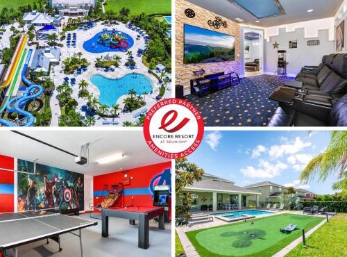 Utopic Home With Themed Rooms, Game And Media Room And Waterpark & Resort Access Near Disney At Encore Resorts Reunion - 270Cl